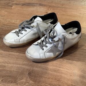 Golden goose white sneakers grey suede star size 37